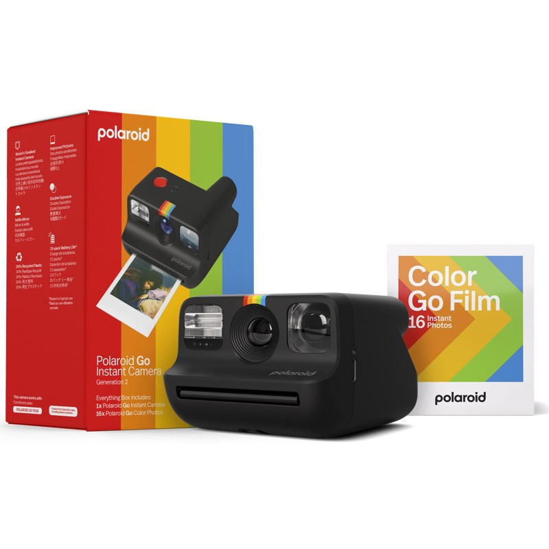Polaroid Go Gen 2 Everything Box Instant fényképezőgép + 16 db Polaroid Go Film - Fekete (124982)