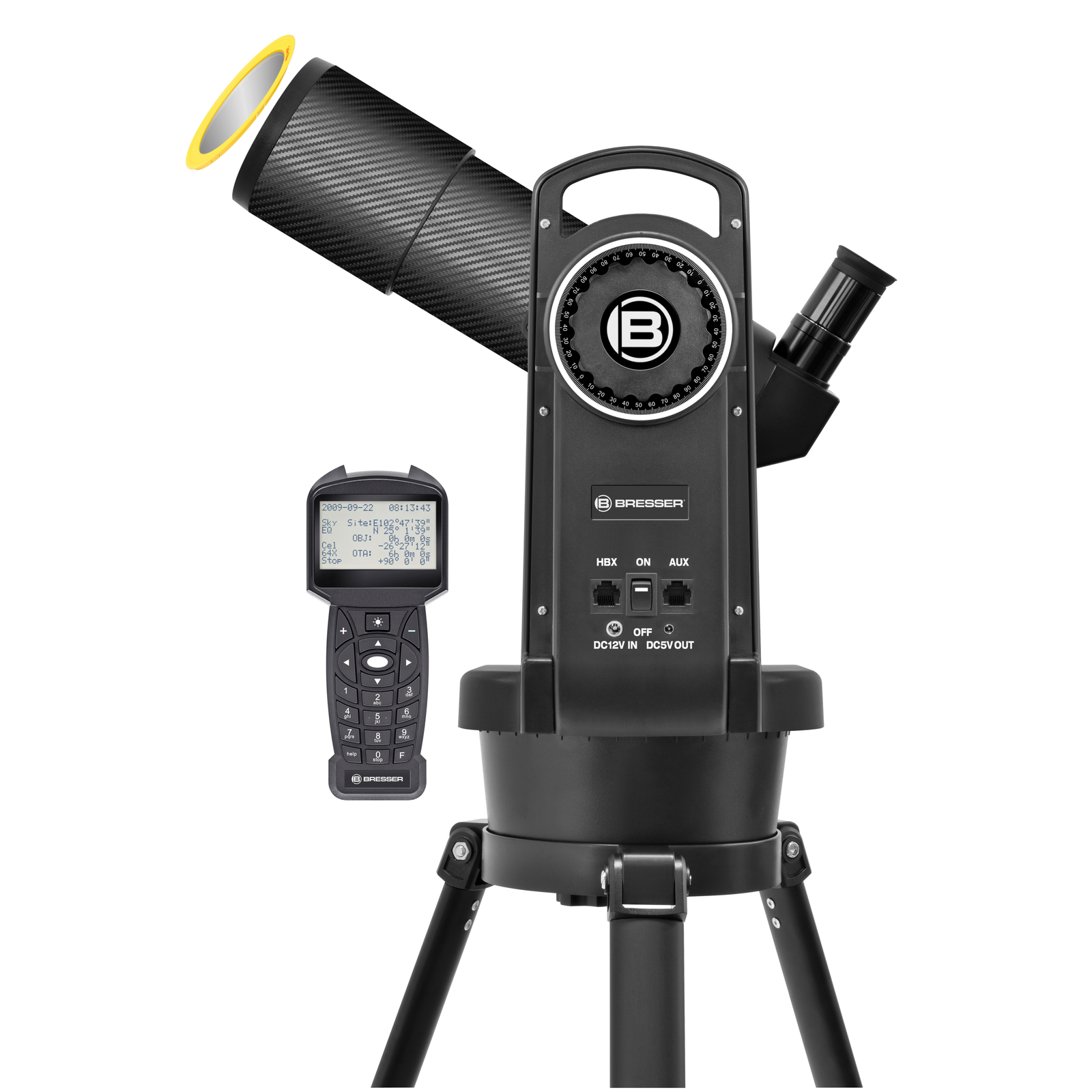 Bresser 80/400 Goto f/20 Autómata refraktor teleszkóp - Fekete (4701180)