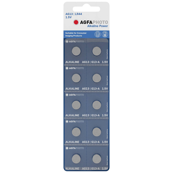 Agfa AG13 LR44 alkáli-mangán gombelem 10db/cs (150-805603)
