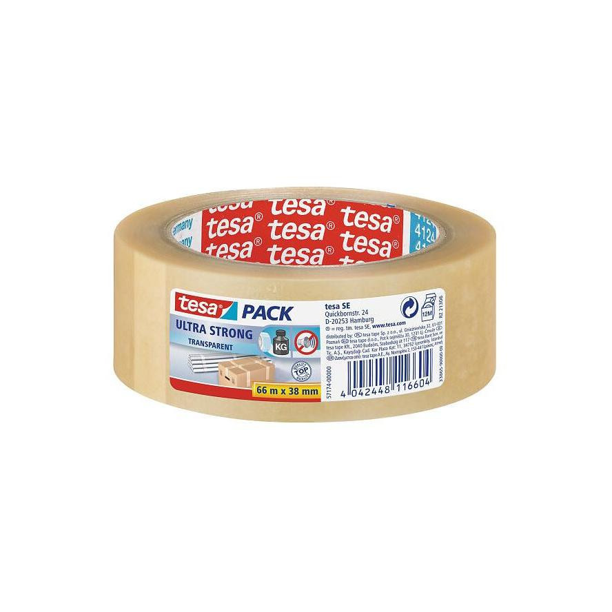 Tesa ULTRA STRONG (57174-00000-02) Csomagolószalag pack® Átlátszó (H x Sz) 66 m x 38 mm 1 db (57174-00000-02)