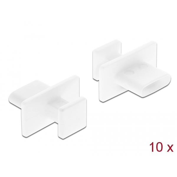 DELOCK Staubschutz USB Typ-C Buchse m. gr. Griff 10 St. weiß