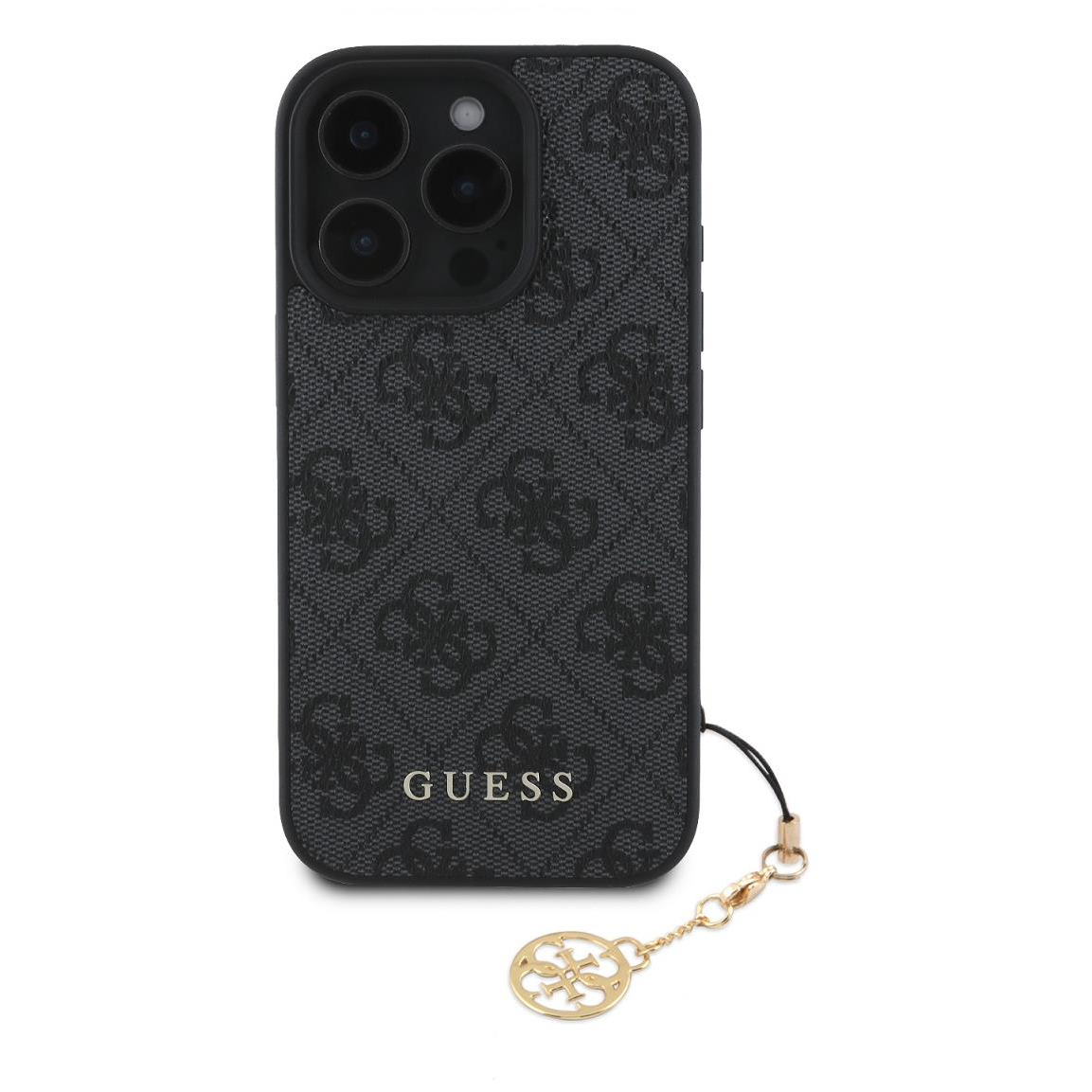 Guess 4G Charm iPhone 16 Pro Grey tok (GUHCP16LGF4GCK)
