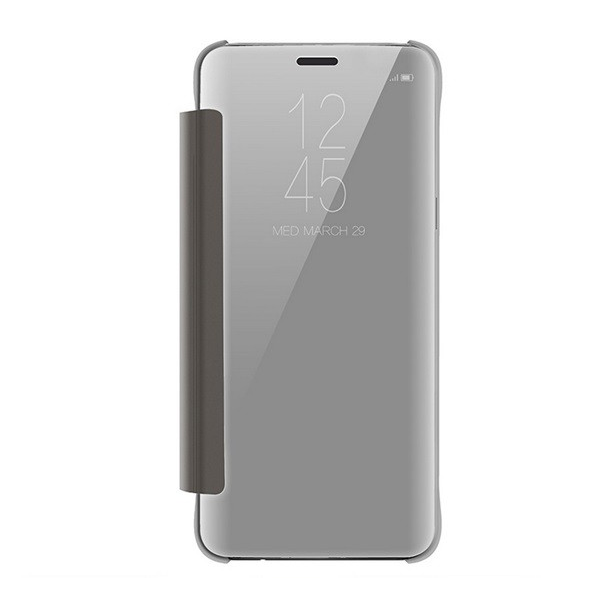 Tok álló (aktív FLIP, oldalra nyíló, asztali tartó funkció, tükrös felület, Mirror View Case) EZÜST [Samsung Galaxy S9 (SM-G960)] (5996457751198)