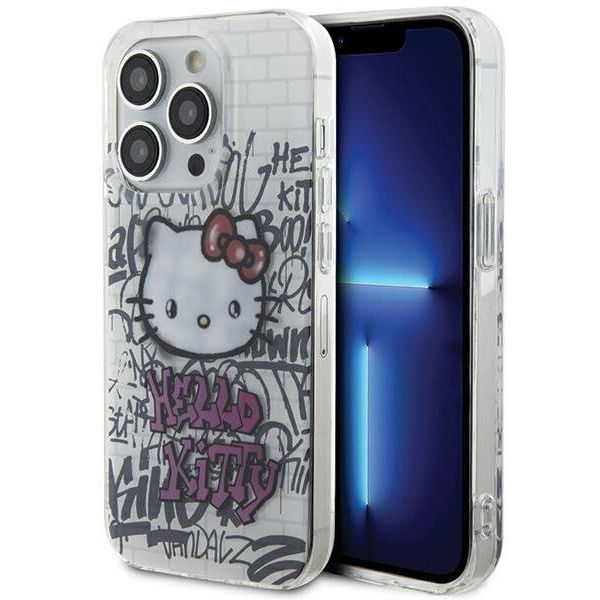 Hello Kitty IML Kitty On Bricks Graffiti iPhone 15 Pro Max telefon tok - Fehér