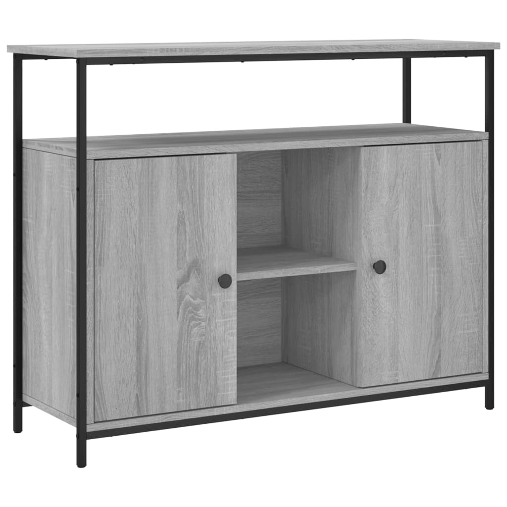 szürke sonoma színű műfa tálalószekrény 100 x 35 x 80 cm (835502)