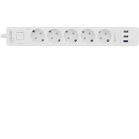 InLine 16491T túlfeszültségvédő Fehér 5 AC kimenet(ek) 220-250 V 1,5 M (16491T)