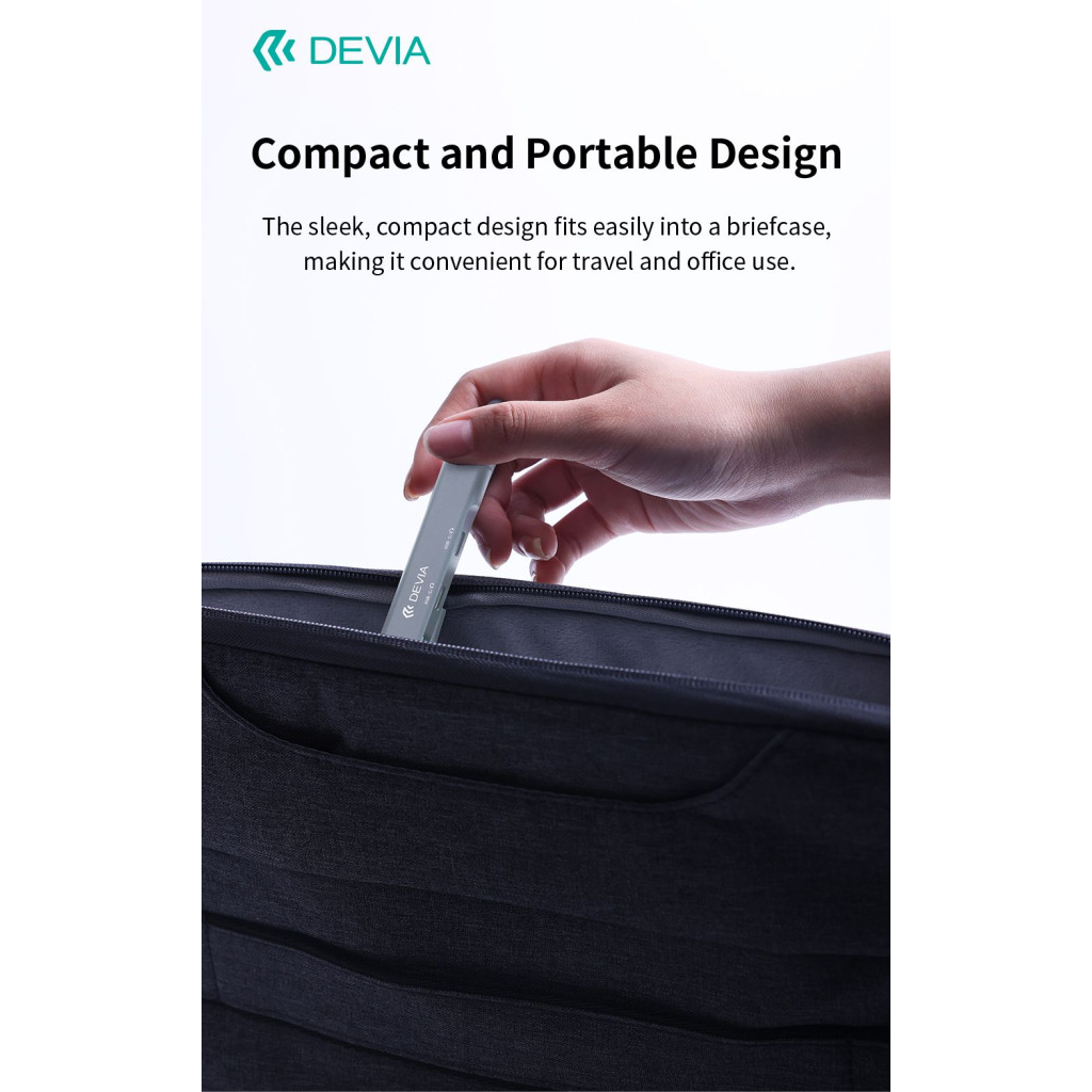 Devia Lite1 4 in 1 Hub - USB-C 3.1 - USB 3.0/USB 2.0/2xType-C elosztó/adapter - szürke (ST129412)
