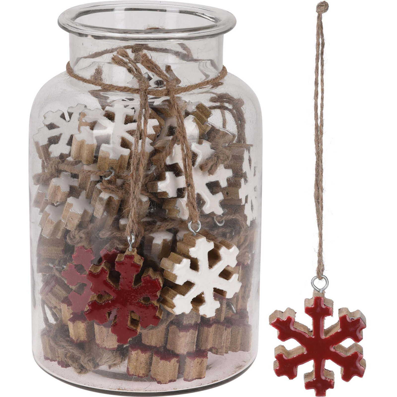 H&L Karácsonyi dísz - karácsonyi hópehely, piros (A455-CE-00)