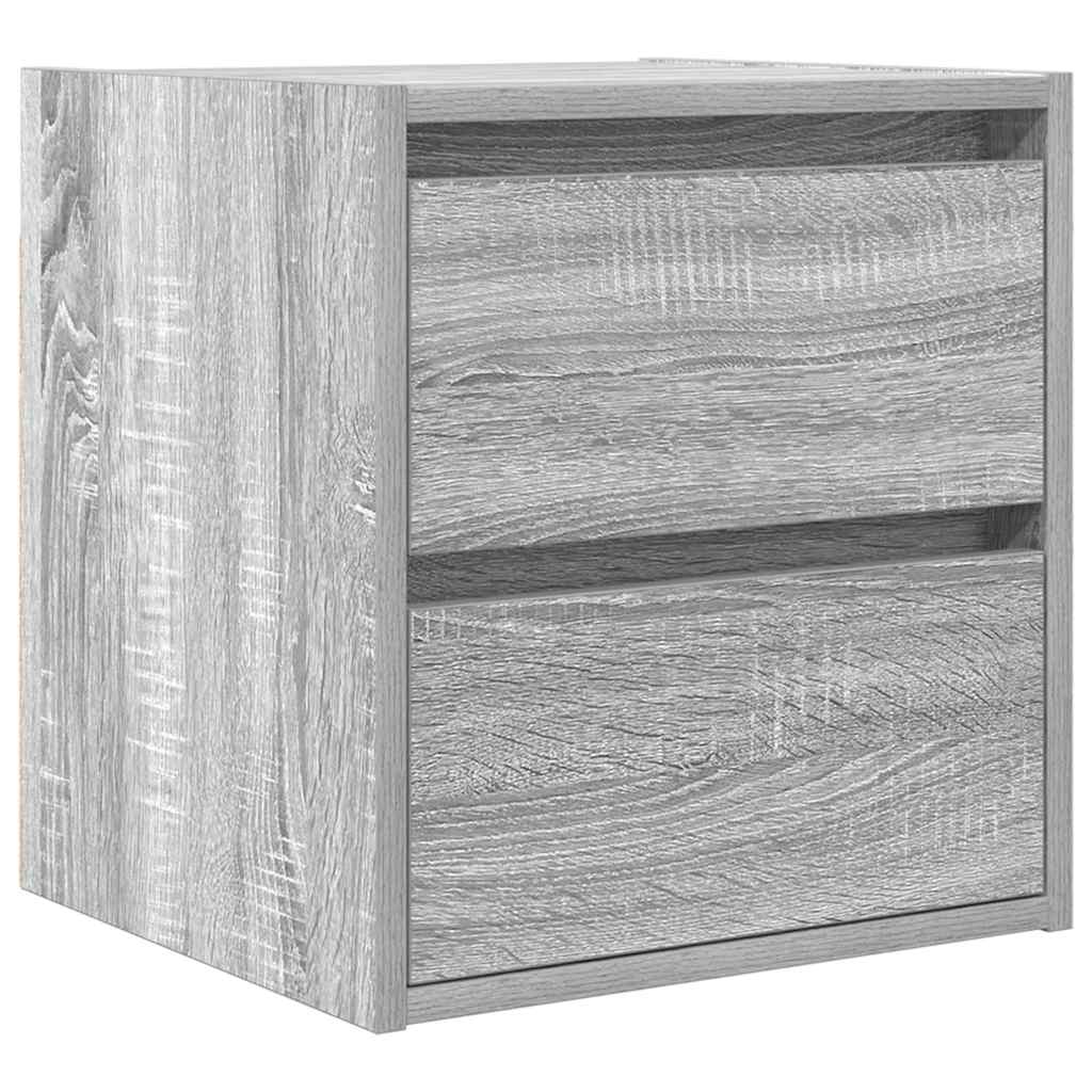 szürke sonoma színű falra szerelhető éjjeliszekrény 38x34x40 cm (861257)