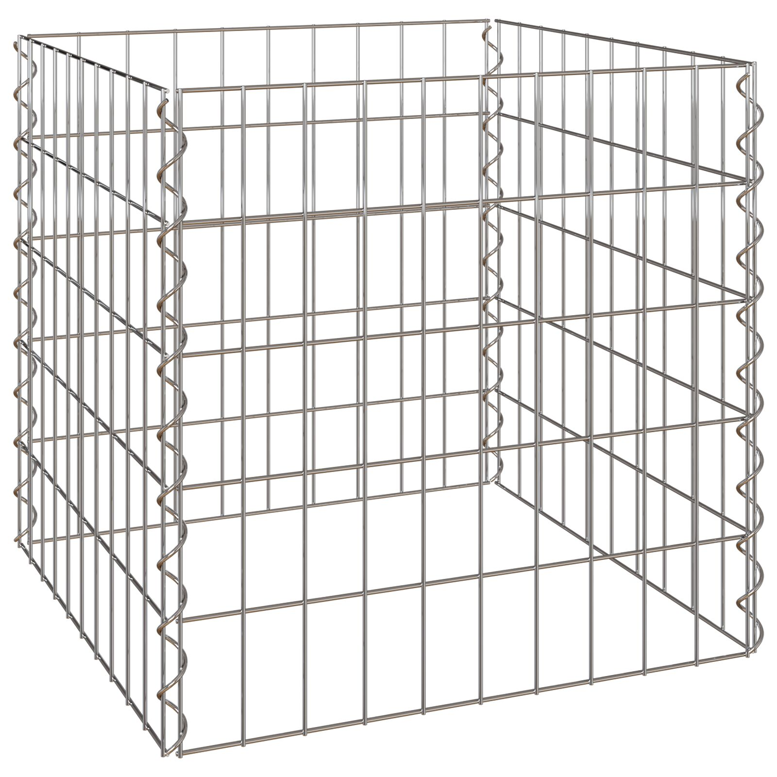 Kerti Komposztáló 50x50x50 cm Horganyzott Acél Négyzet (42010829)
