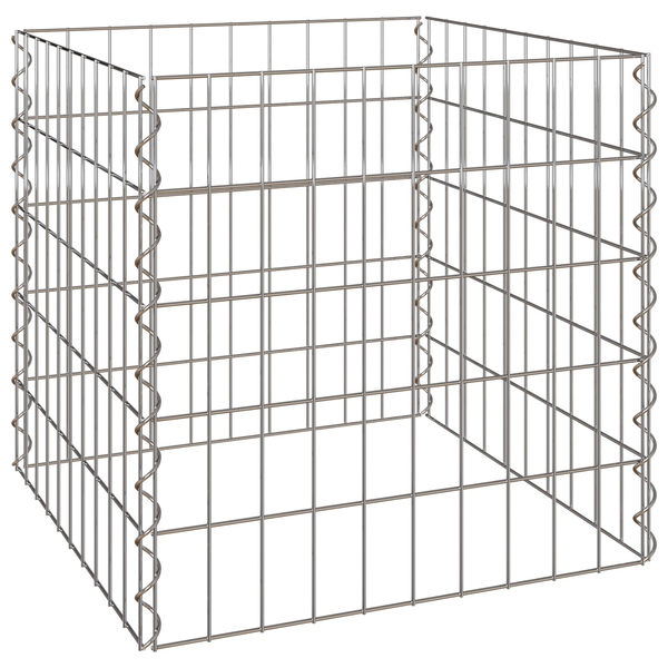 Kerti Komposztáló 50x50x50 cm Horganyzott Acél Négyzet