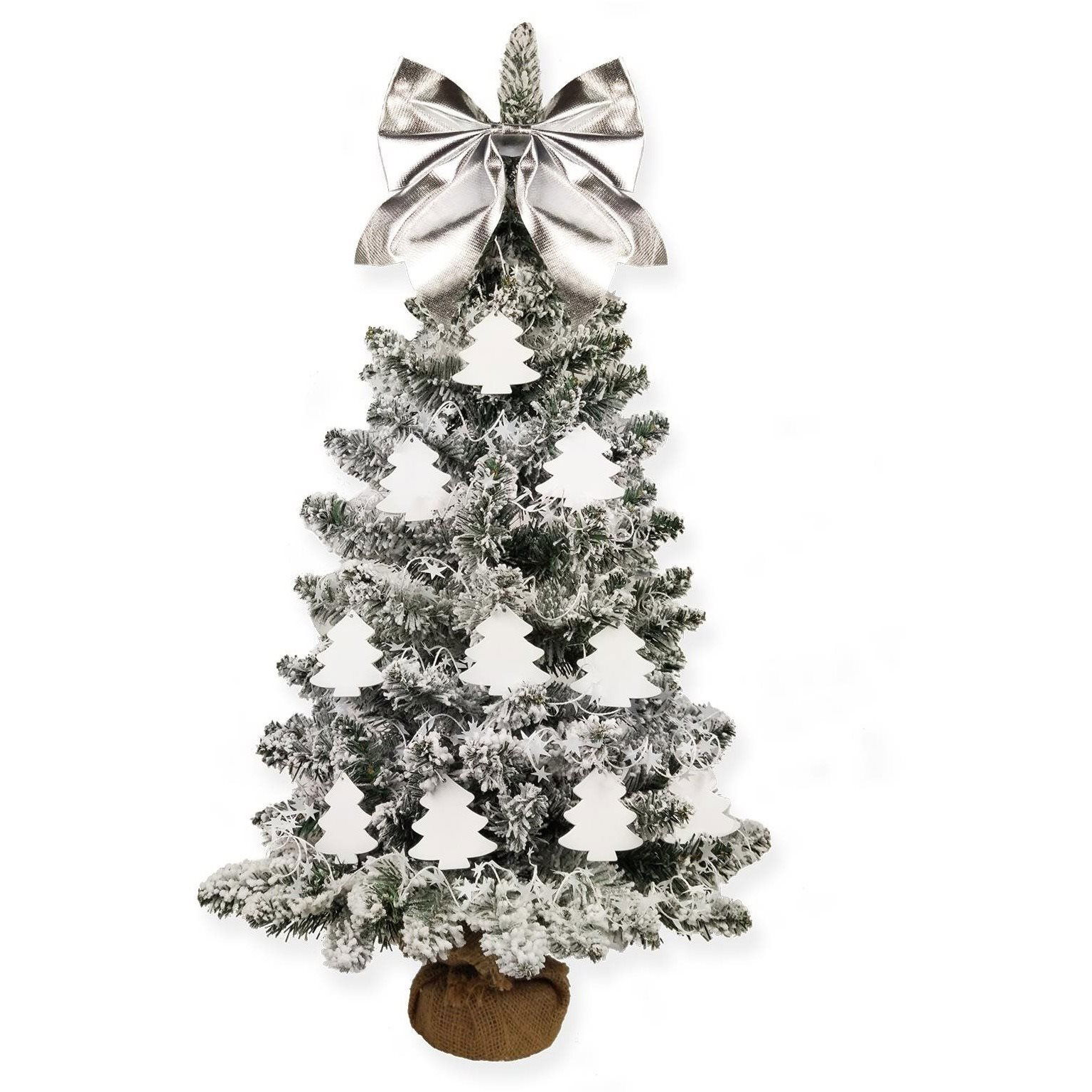 LAALU LED fényekkel díszített karácsonyfa - Havas erdő, 23 dísz, 60 cm (LAU-2212-OZM-60V)
