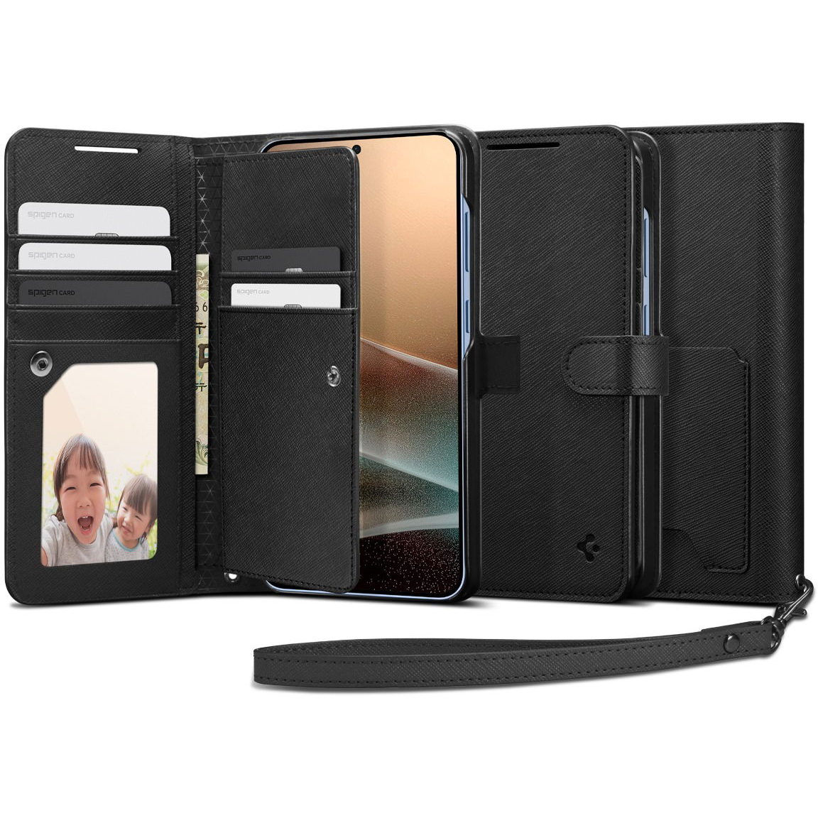 Spigen Wallet S Samsung Galaxy S25+ fekete tok (ACS09125)