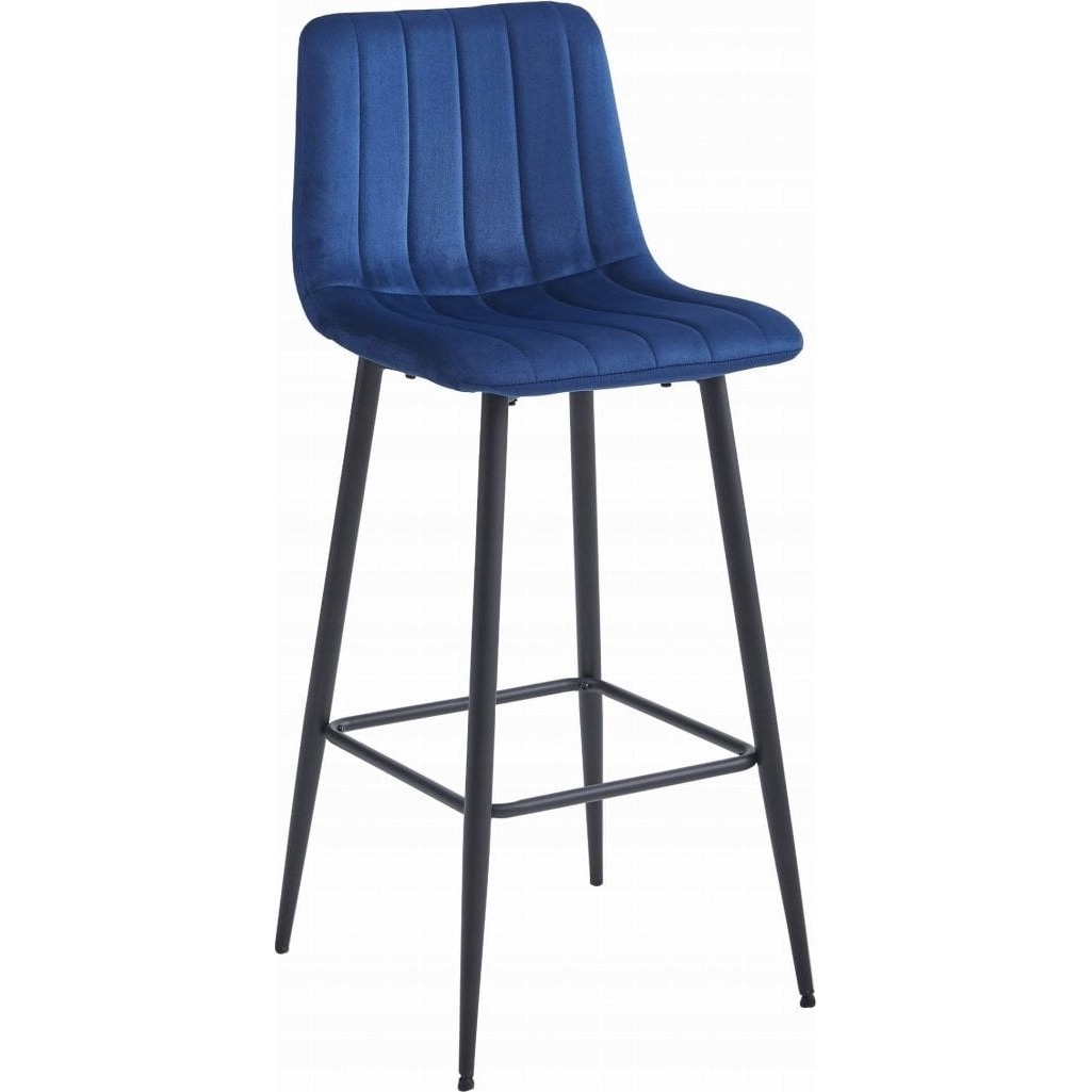 POZZA Hocker - Tengerészkék Bársony / Fekete Lábak x 1 (model_3859_1-POZZA-MARY87)