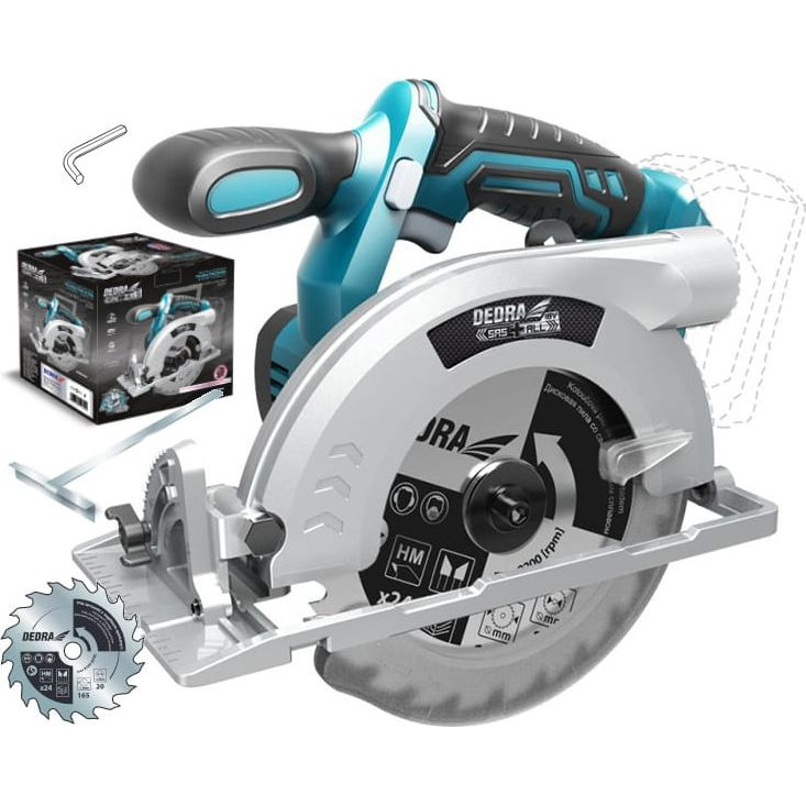 Dedra Akkumulátoros Körfűrész - 165 mm, 18 V, Akkumulátor Nélkül (DED7064)