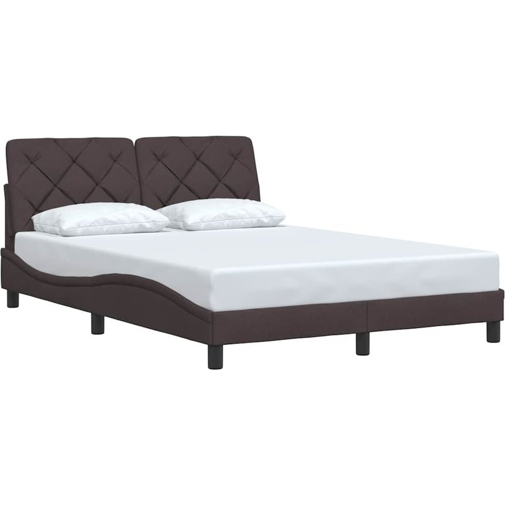 sötétbarna szövet ágykeret matrac nélkül 120x200 cm (3310590)