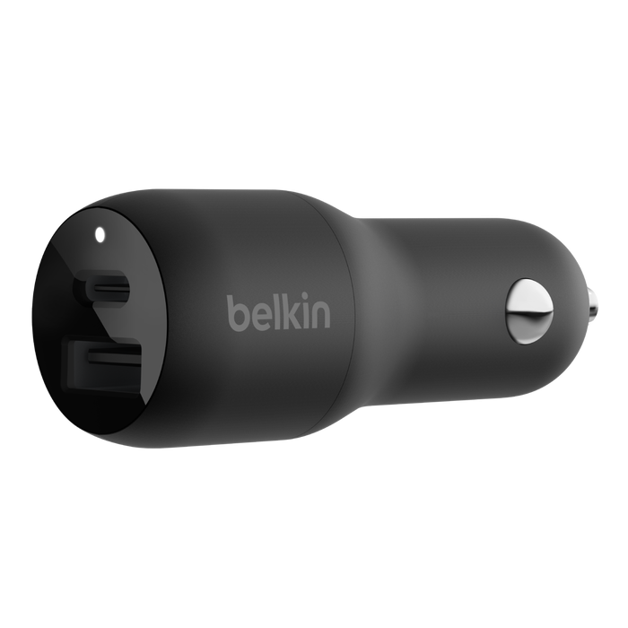 Belkin CCB004BTBK USB Type-C / USB-A Autós töltő - Fekete (37W) (CCB004BTBK)