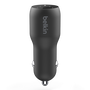 Двойно зарядно за кола Belkin BOOST CHARGE 37w, 25 W, USB-C + 12 W USB-A PD PPS, Черен