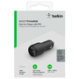 Двойно зарядно за кола Belkin BOOST CHARGE 37w, 25 W, USB-C + 12 W USB-A PD PPS, Черен