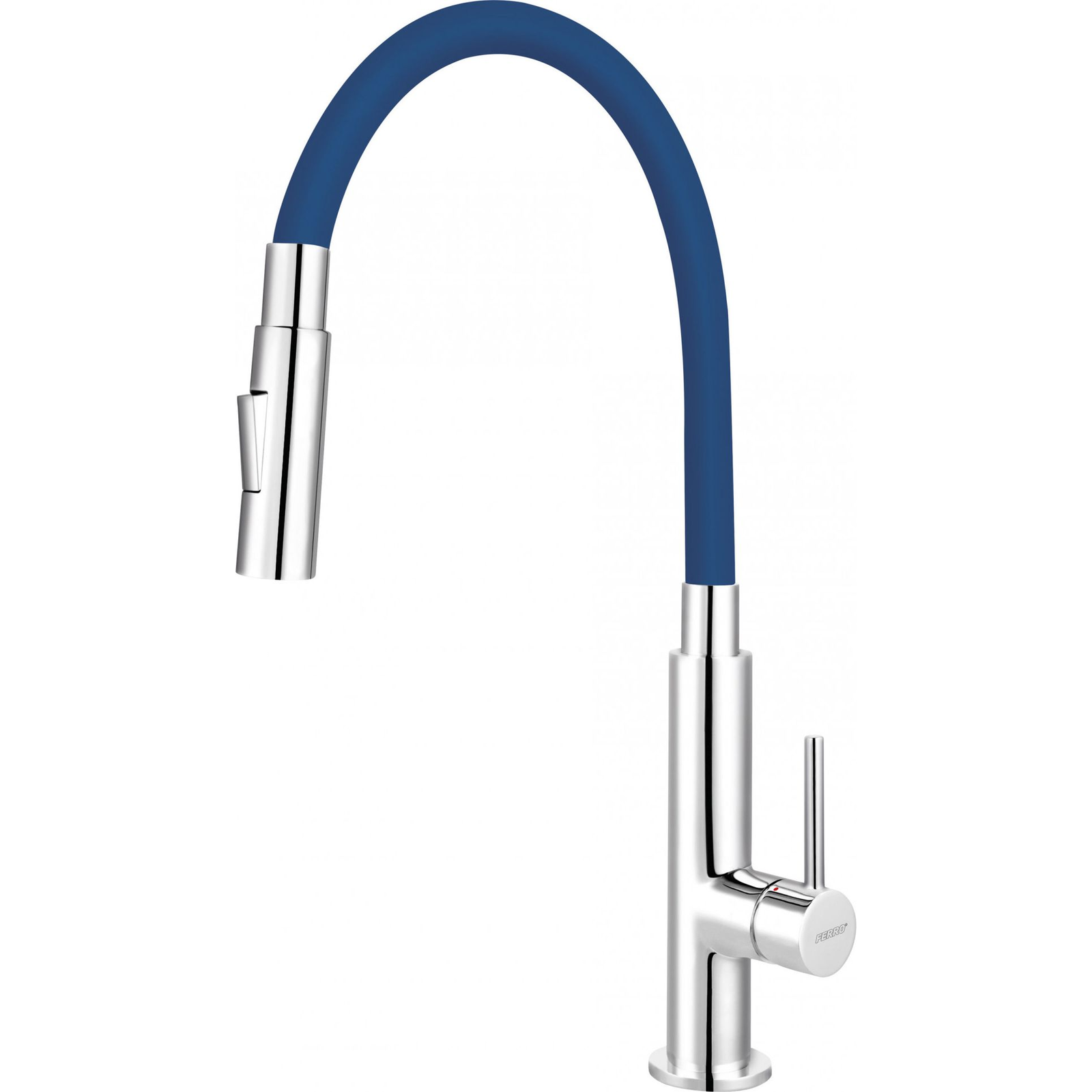 Ferro Zumba Slim BZA43L Csaptelep - Flexibilis, Zuhanyváltós Kifolyócsővel, Kék (BZA43L)