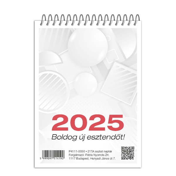 Pátria 21TA 100 x 140 2025 asztali naptár - Fehér (P4111-0050)