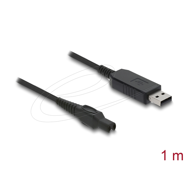 Delock USB töltőkábel 15 V elektromos borotvákhoz   kompatibilis a Philips OneBlade Pro 360 HQ7, HQ8, HQ9 sorozattal   borotvatöltő cserekábel, 1 m