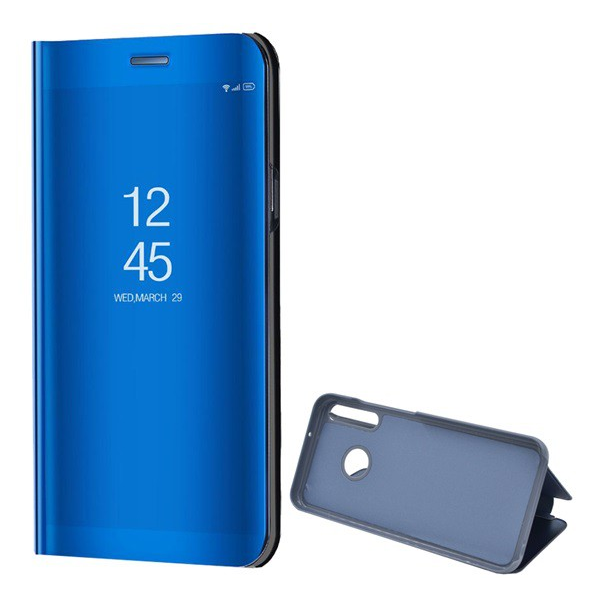 Tok álló (aktív FLIP, oldalra nyíló, asztali tartó funkció, tükrös felület, Mirror View Case) KÉK [Huawei P40 Lite E / Y7p] (5996457962662)