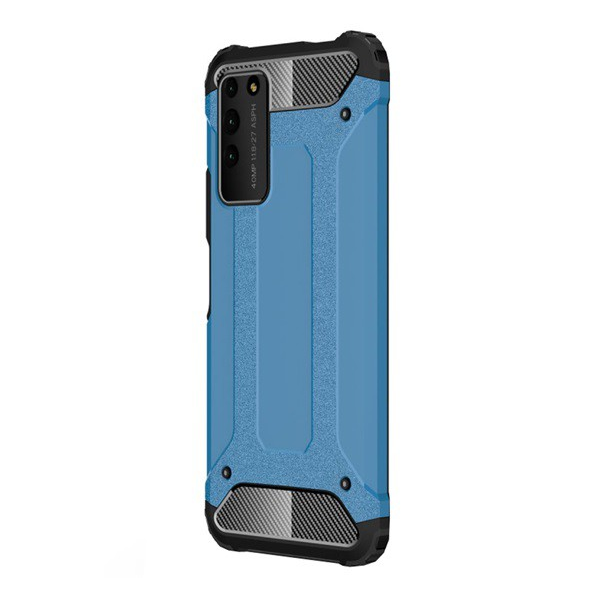 Defender műanyag telefonvédő (közepesen ütésálló, légpárnás sarok, szilikon belső, fémhatás) VILÁGOSKÉK [Honor X10 5G] (5996457989614)