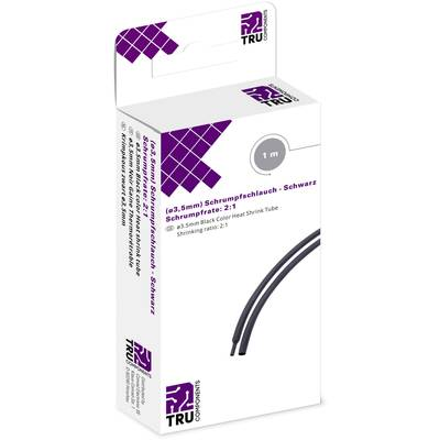 TRU COMPONENTS T1904CA029 Zsugorcső ragasztó nélkül Fekete 3.50 mm Zsugorodási arány:2:1 1 m (T1904CA029)
