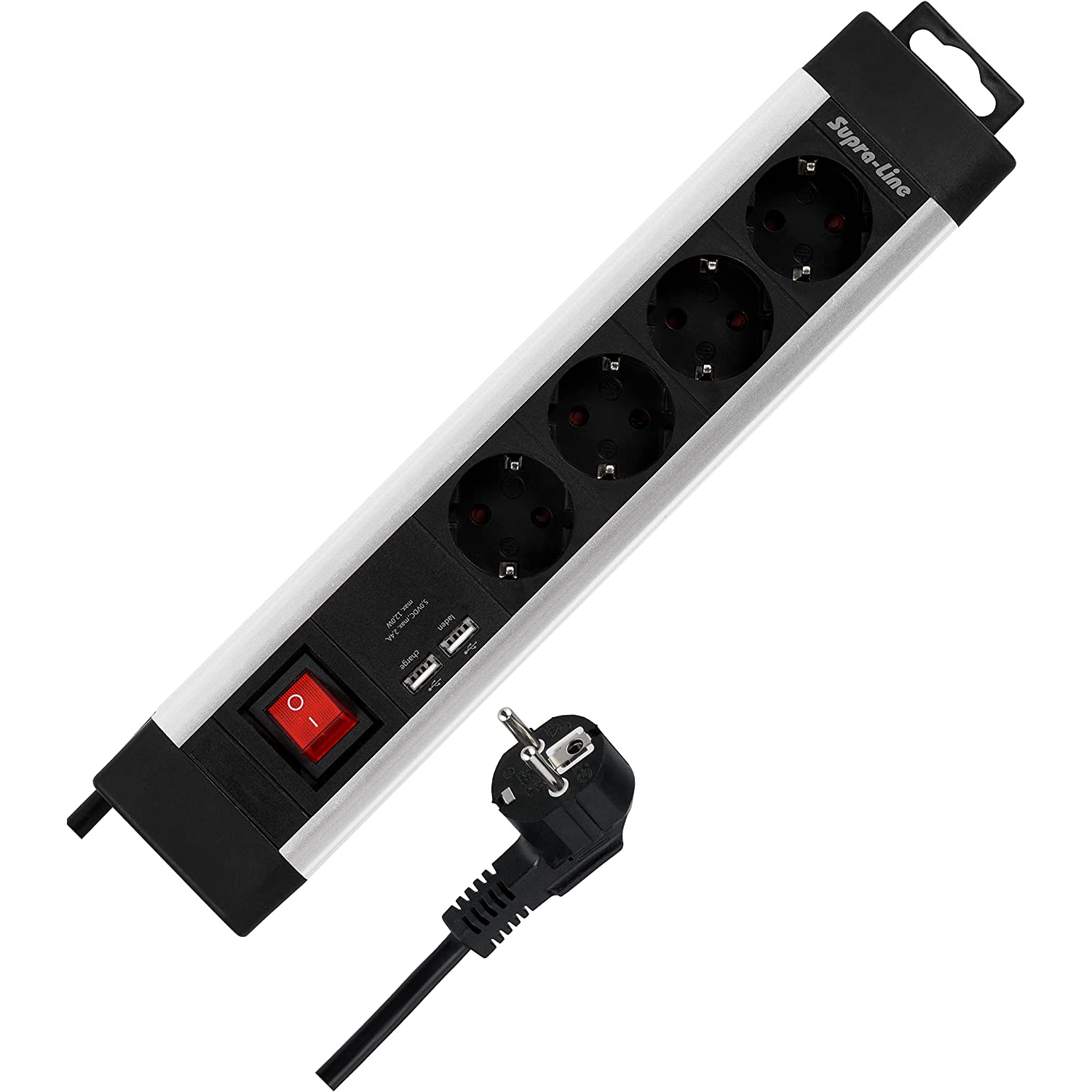 REV 0014438713 250V Elosztó 4 aljzatos 2.2m - Fekete/Szürke (0014438713)