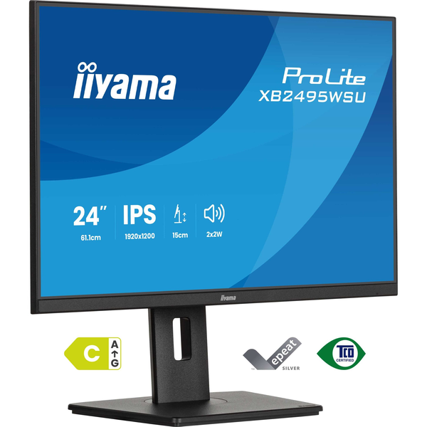 iiyama ProLite XB2495WSU-B1 computerskærm 61,2 cm (24.1") 1920 x 1200 pixel Sort