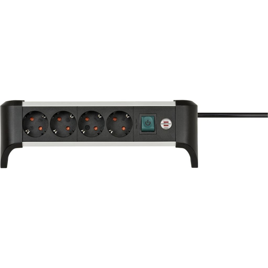 Brennenstuhl 1391040400 Elosztó kapcsolóval Ezüst-fekete Védőérintkezős 1,8m (b1391040400)