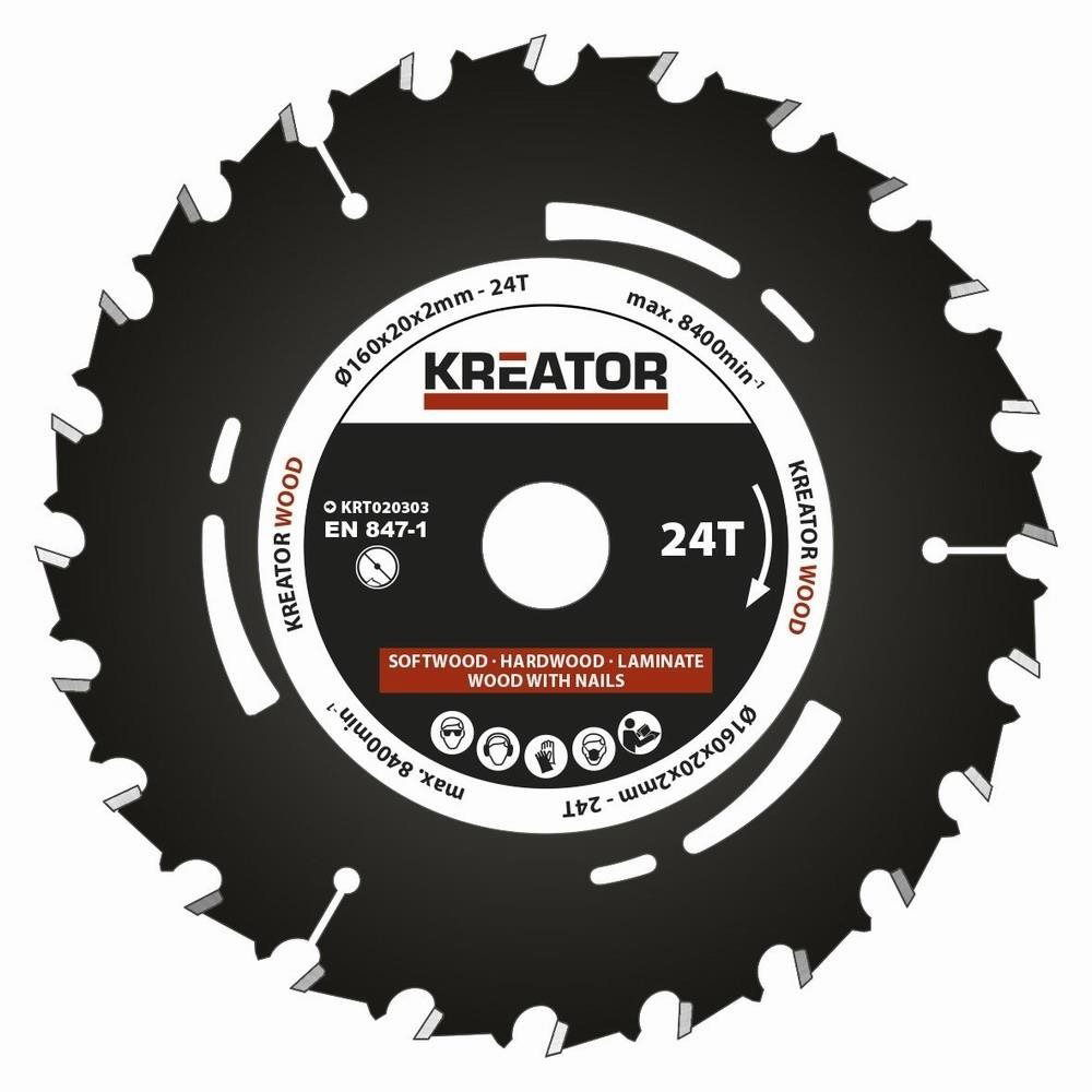Kreator KRT020303 Merülőfűrészlap, 160 mm, 24 fog (KRT020303)