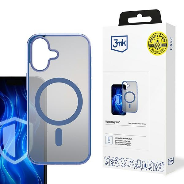 3MK Frosty MagCase tok Apple iPhone 16 Plus füstös-kék