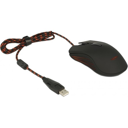 Delock 4 gombos optikai USB gamer egér, fekete-piros