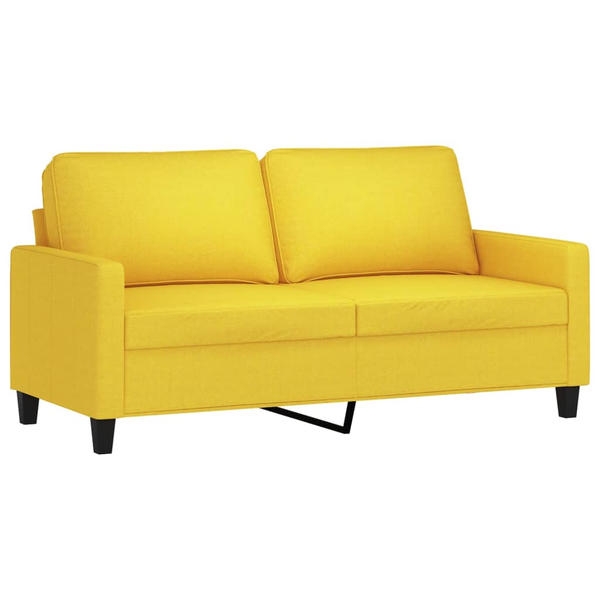 Pohovka pro 2 osoby, světle žlutá, 140 cm, čalouněná látkou
