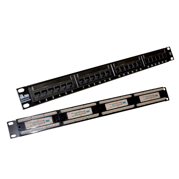 Patch panel A-LAN černý PK003 (1U; 19"; kat.