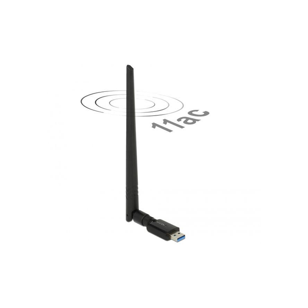 DeLock USB 3.0 Dual Band WLAN ac/a/b/g/n Stick 867 + 300 Mbps with external antenna