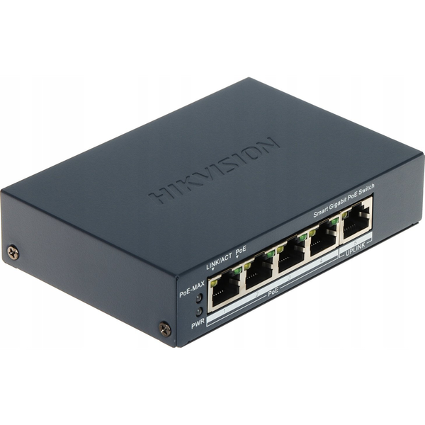 Switch Hikvision Ds-3e1505p-ei 5 Puertos 10/100/1000 Mbps Poe 45w