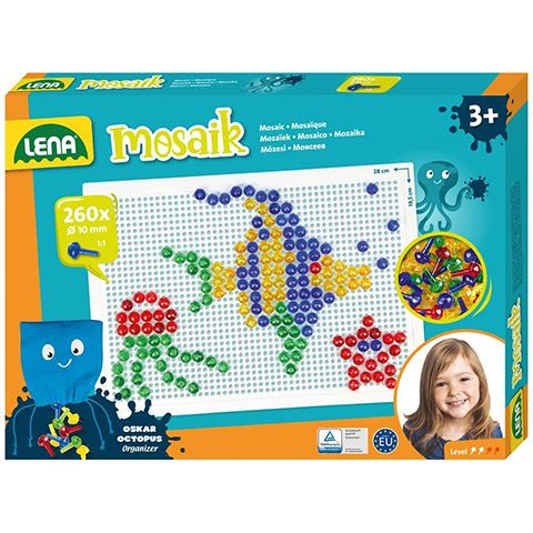 Lena: Mosaik Átlátszó pötyi kreatív szett 10mm 260db-os (35626) (LE35626)