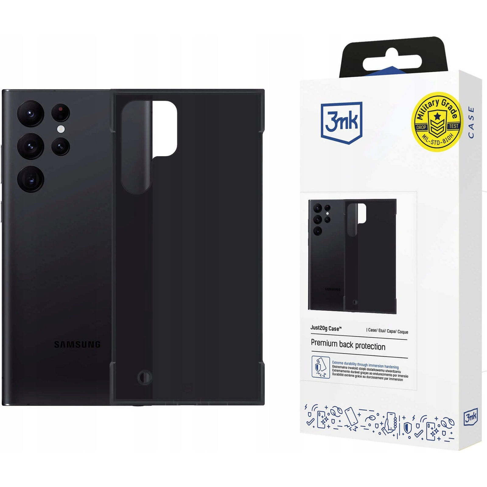 3mk Just20g Matt Tok Samsung Galaxy S22 Ultra - Fekete