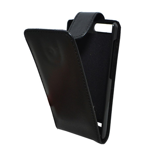 Tok álló, bőr hatású (FLIP, lefelé nyíló) FEKETE [Huawei Ascend G6 LTE 4G] (5996457483716)