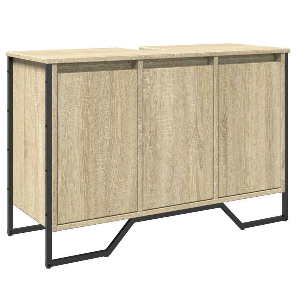 sonoma tölgy szerelt fa fürdőszobai mosdószekrény 91x35x60 cm (848660)