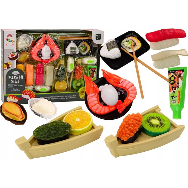 Lean Toys Sushi Játékkészlet, Garnélarák Kiegészítők Gyerekeknek, 24 db