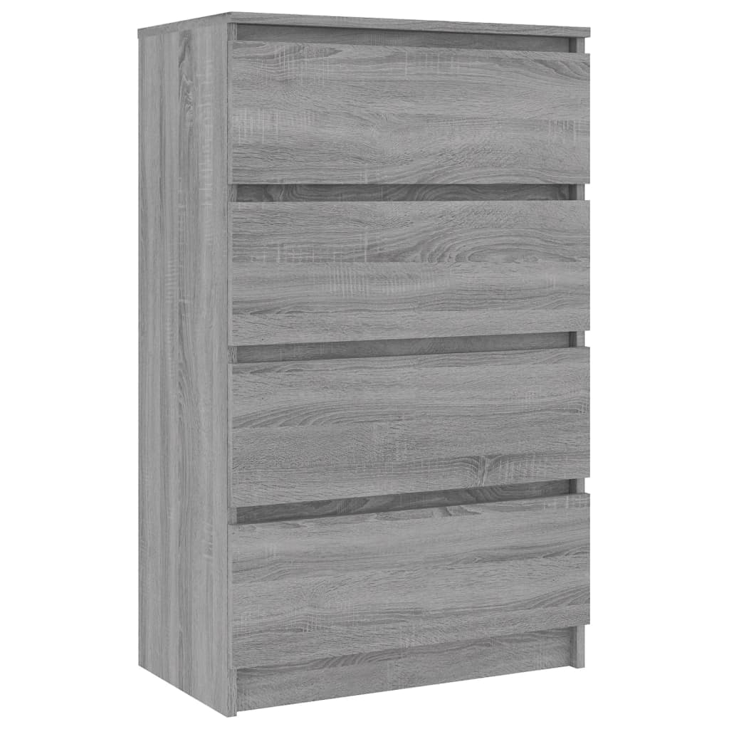 szürke sonoma színű szerelt fa tálalószekrény 60 x 35 x 98,5 cm (815076)