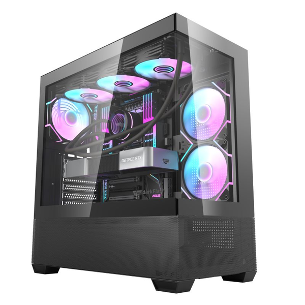 Carcasa PC, darkFlash, DS900 Air, 6 ventilatoare ARGB, Negru