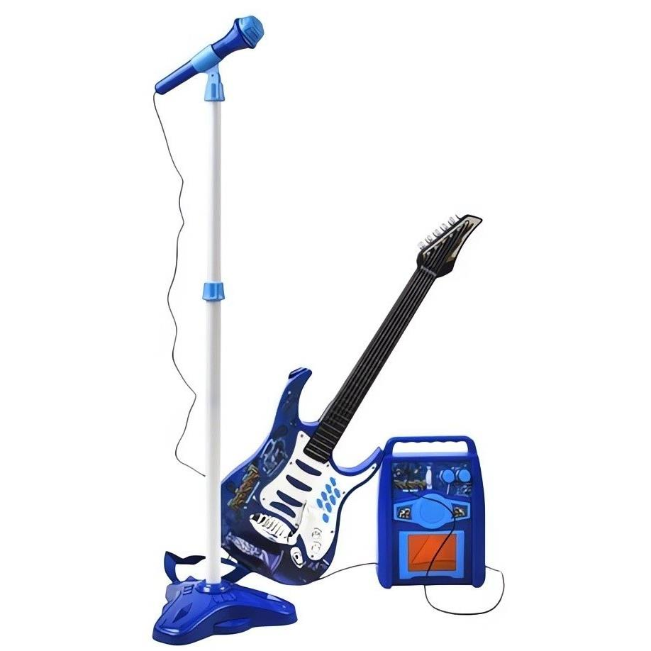 Kruzzel 22409 Elektromos rock gitár gyerekeknek + erősítő és mikrofon, elemes, kék (00022409)