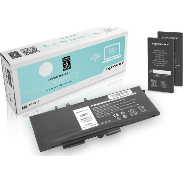 Movano Battery For Dell Latitude 5490, 5590 (7.4v-7.6v) (6000 Mah)