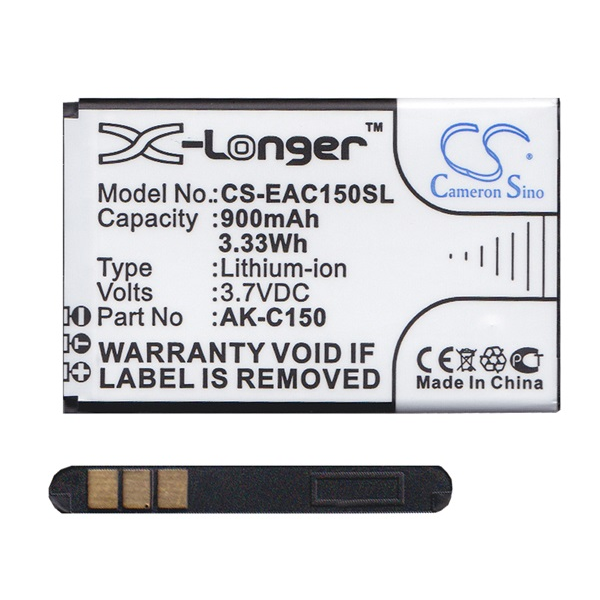 Cameron Sino Li-Ion akku (3.7V/900mAh, Emporia AK-C150 kompatibilis) FEKETE Alcatel OT-2053D / Alcatel 2003 / Telme C151 (CS-EAC150SL)