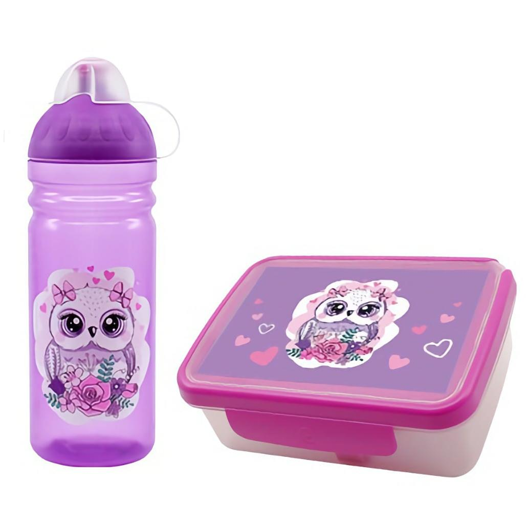 ZDRAVÁ LAHEV uzsonnás doboz + kulacs szett, 0,7 l, baglyocskás (263418793)